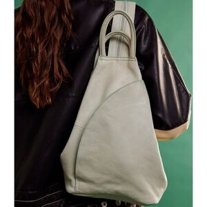 Free People We The Free Soho Convertible Sling Bag Backpack Washed Army Leather